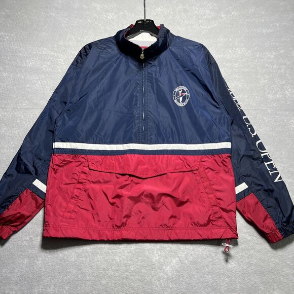 2002 U.S. Open Mens Size Small Gear Of Sports Red/Blue Windbreaker Jacket - Picture 1 of 11